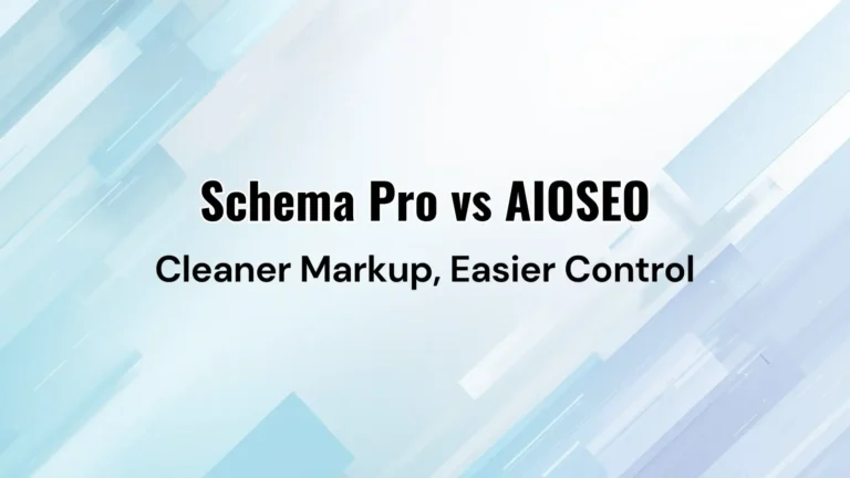 Schema Pro vs All in One SEO plugin comparison interface highlighting schema markup types and automation settings - Schema Pro vs AIOSEO