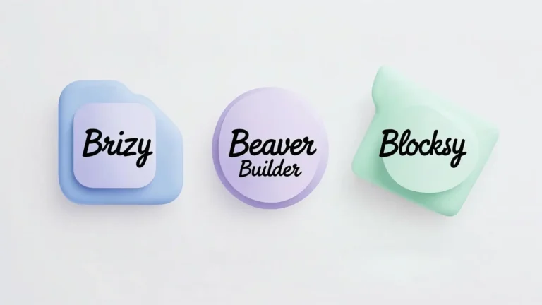 Feature-rich comparison chart of Brizy, Beaver Builder, and Blocksy Page Builder in 2025, analyzing speed, design flexibility, ease of use, and pricing to help users choose the Best Fast WordPress Page Builders 2025 for performance and customization.