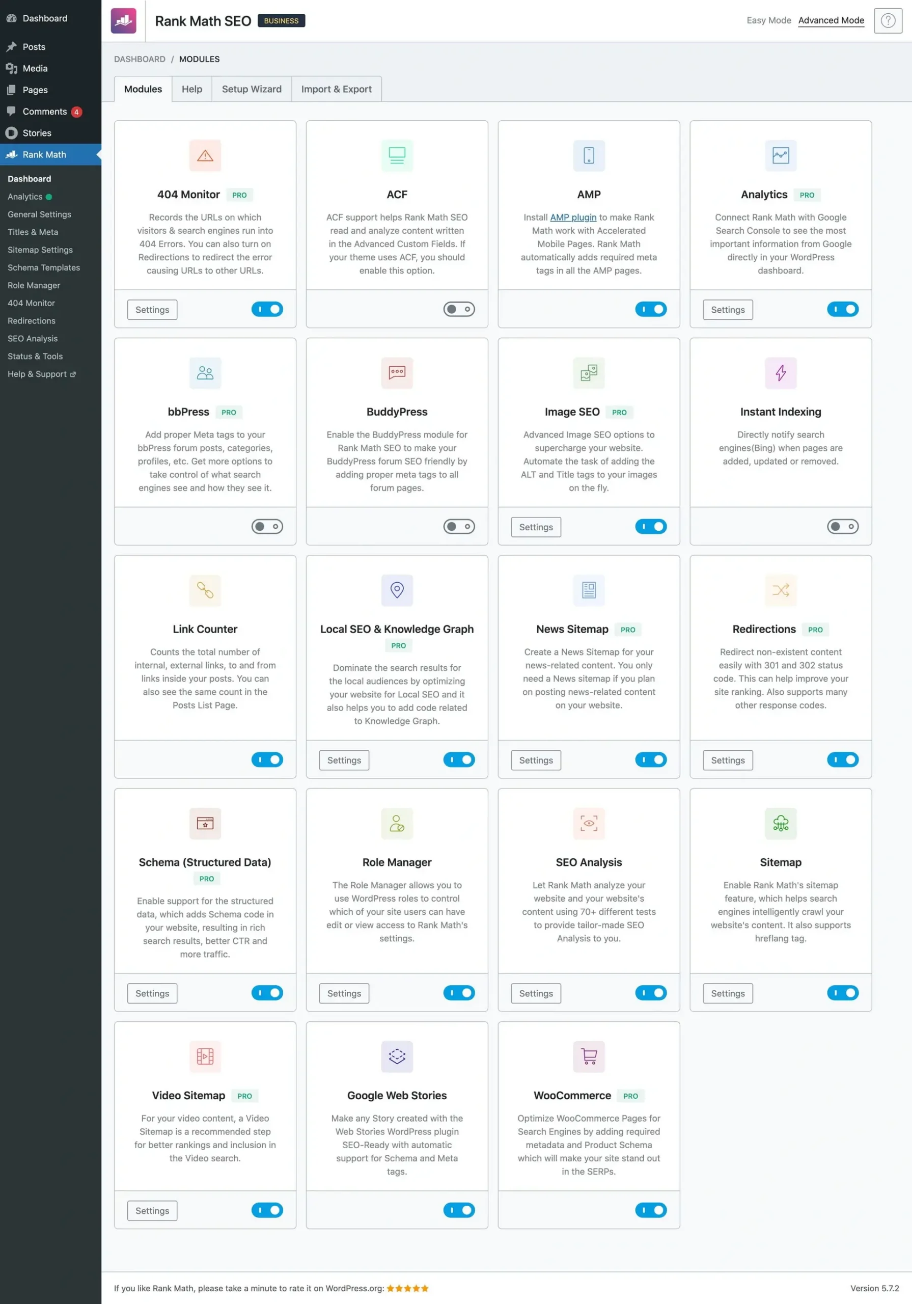 Rank Math SEO Plugin Review 2025 – Modular dashboard showcasing powerful all-in-one SEO features for WordPress users.