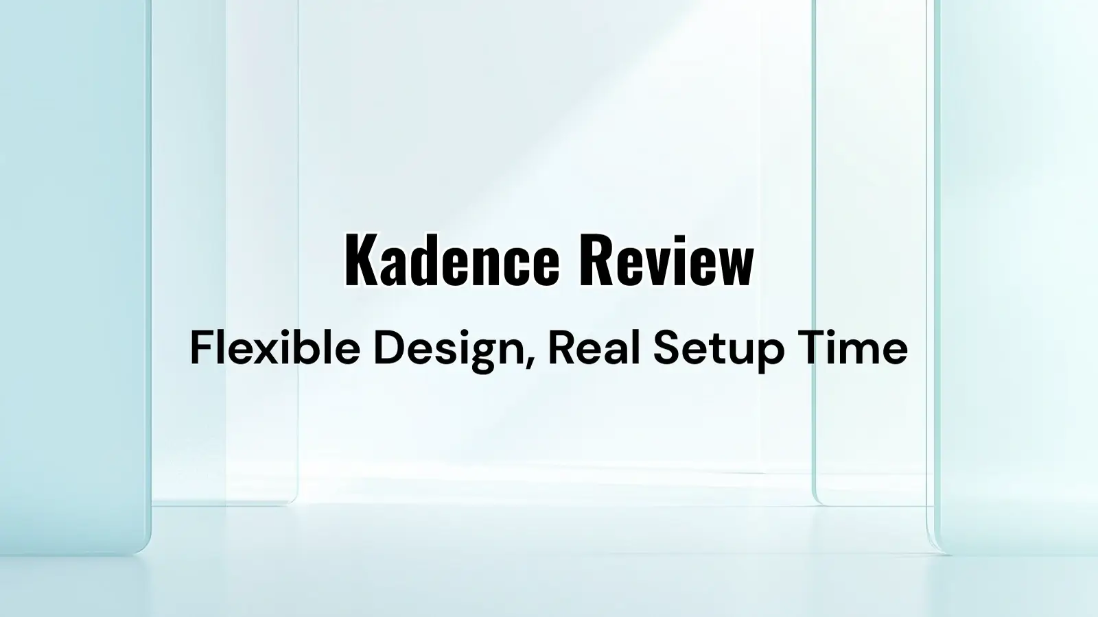 Minimalistic concept design showcasing Kadence Theme Review with soft blues and evergreen tones – TrendMeadow blog featured image.